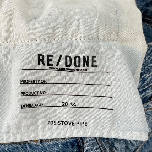 Re Done 70s Stove Pipe Jeans Size 31 - Picture 8 of 14